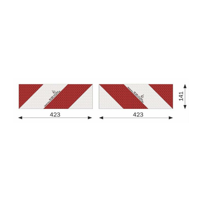 Kit 2 pannelli adesivi per segnalazione delle attrezzature agricole 423×141 mm per l’Europa