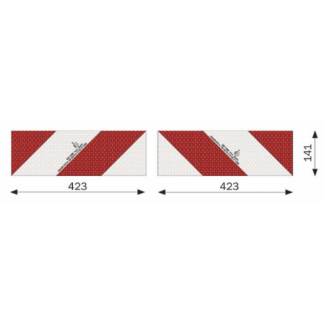 Kit 2 pannelli adesivi per segnalazione delle attrezzature agricole 423×141 mm per l’Europa