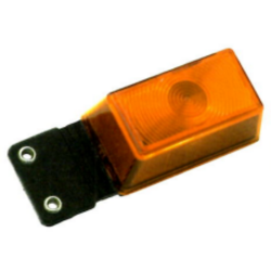 Fanale d'ingombro alogeno arancione con catarifrangente e con staffa