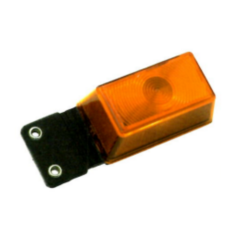 Fanale d'ingombro alogeno arancione con catarifrangente e con staffa