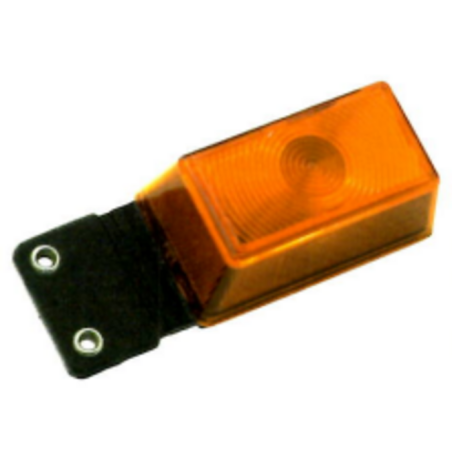 Fanale d'ingombro alogeno arancione con catarifrangente e con staffa