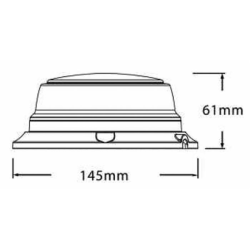 Lampeggiante a led base piana 12-24V, IP66, 8 LED, 12W