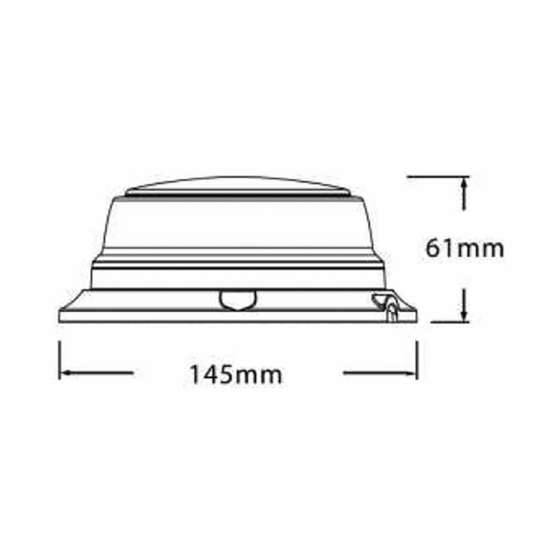 Lampeggiante a led base piana 12-24V, IP66, 8 LED, 12W