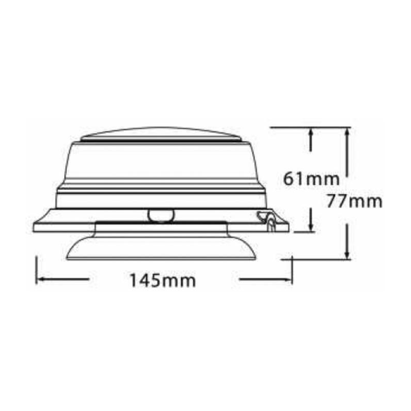 Lampeggiante a led base magnetica 12-24V, IP66, 8 LED, 12W