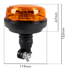 Lampeggiante a led base flessibile 12-24V, IP66, 8 LED, 12W