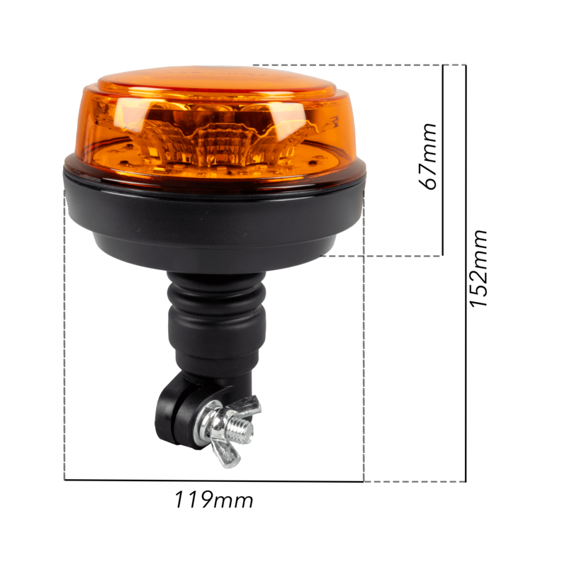 Lampeggiante a led base flessibile 12-24V, IP66, 8 LED, 12W
