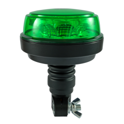 Lampeggiante con calotta e led verde, base flessibile 12-24V, IP66, 8 LED, 12W