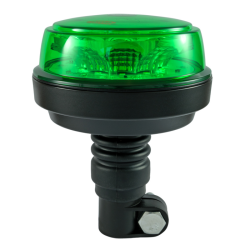 Lampeggiante con calotta e led verde, base flessibile 12-24V, IP66, 8 LED, 12W