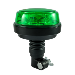 Lampeggiante con calotta e led verde, base flessibile 12-24V, IP66, 8 LED, 12W