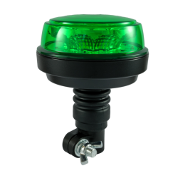 Lampeggiante con calotta e led verde, base flessibile 12-24V, IP66, 8 LED, 12W