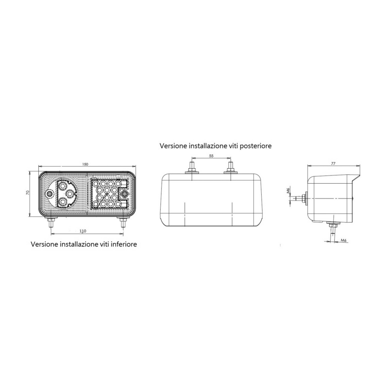 Fanale direzione-posizione LED sx 12-24V