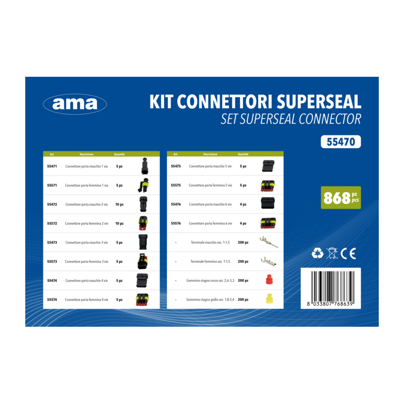 Kit assortimento connettori SUPERSEAL (868 pz)