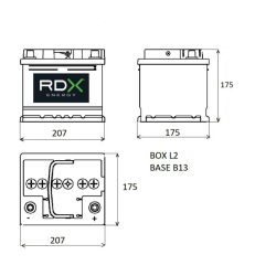 BATTERIA 12V 55AH 480A 242X175X190MM DX