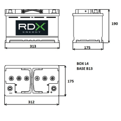 BATTERIA 12V 92AH 850A 313X175X190 MM DX