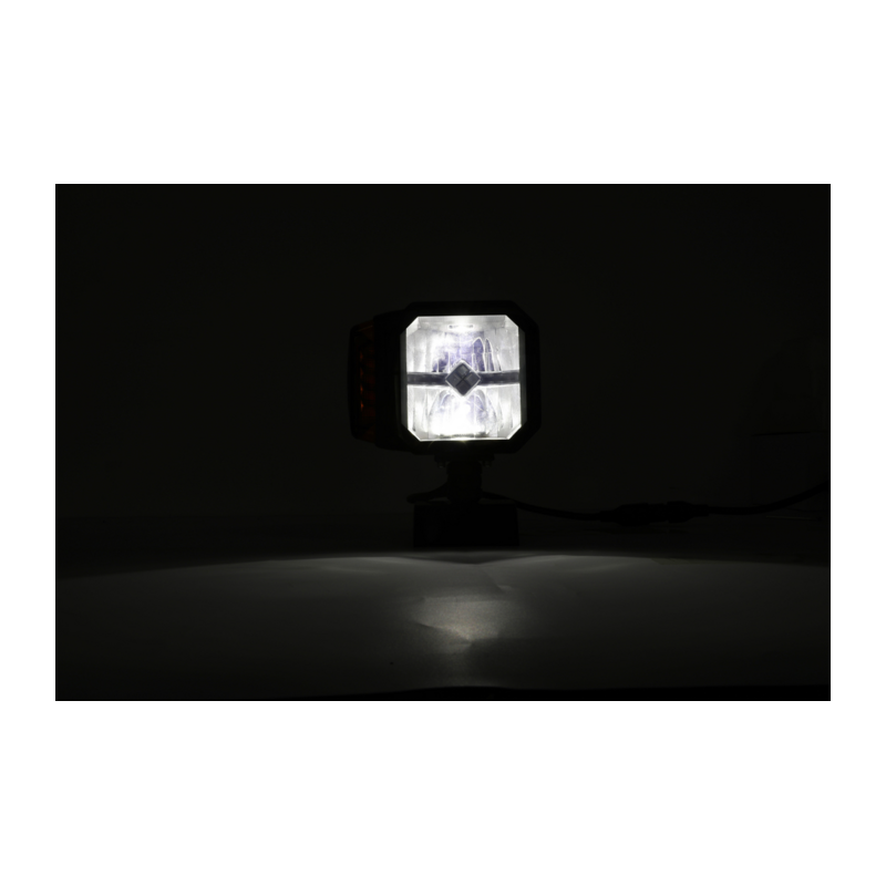 Proiettore a LED con freccia movibile e lente riscaldata