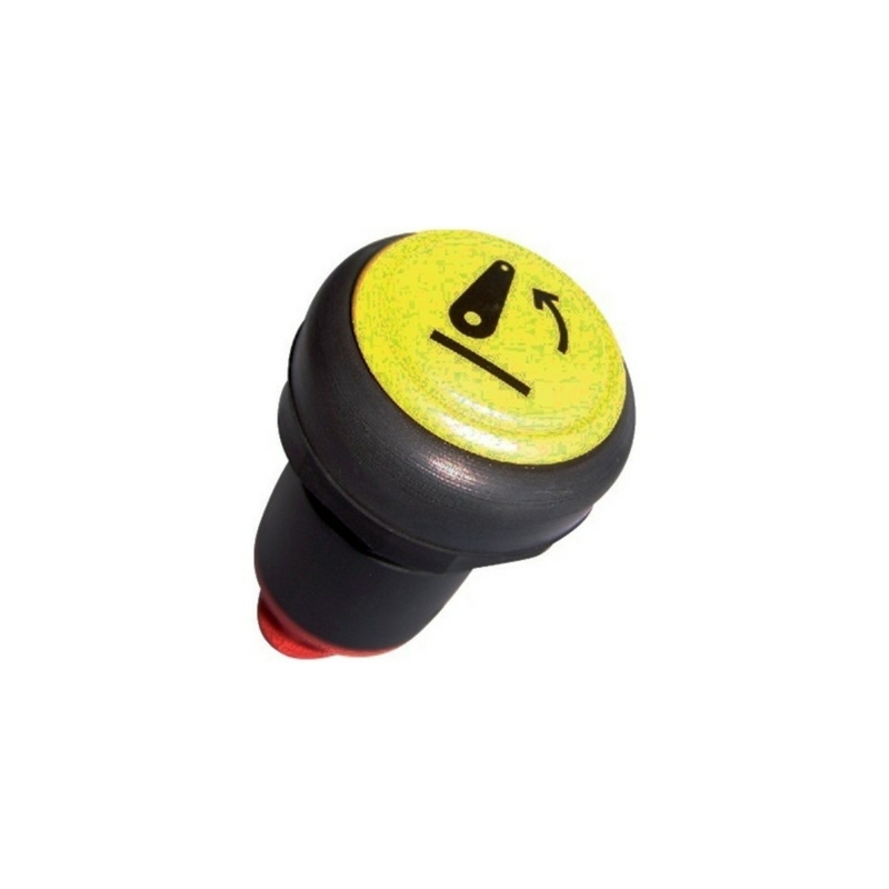 Interruttore a pulsante PNEUTRON giallo, simbolo sollevatore alzato