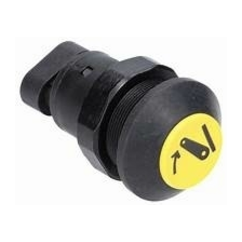 Interruttore a pulsante PNEUTRON giallo, simbolo sollevatore abbassato