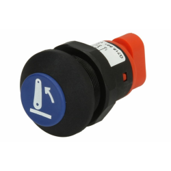Interruttore a pulsante PNEUTRON blu, simbolo sollevatore alzato