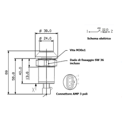Interruttore a pulsante PNEUTRON verde, simbolo sollevatore abbassato parte sx