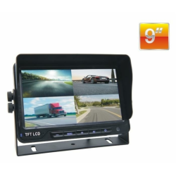 Monitor 9" HD 12-24V 16:9 QUAD split monitor per kit 55806