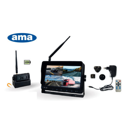 Kit video wireless AHD 7" con camera magnetica a batteria ricaricabile 12-24V