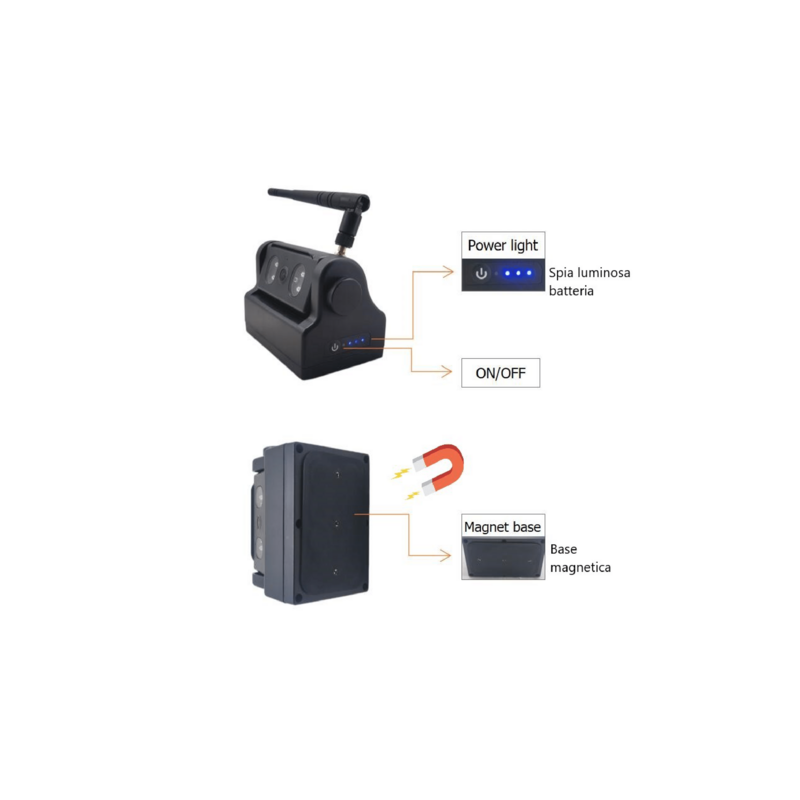 Camera wireless magnetica a batteria ricaricabile per art. 55821