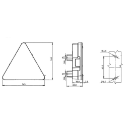 Fanale posteriore LED lato destro 12-24V triangolare 163x38,8x144 mm