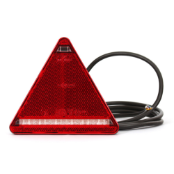 Fanale posteriore LED lato sinistro 12-24V triangolare 163x38,8x144 mm.