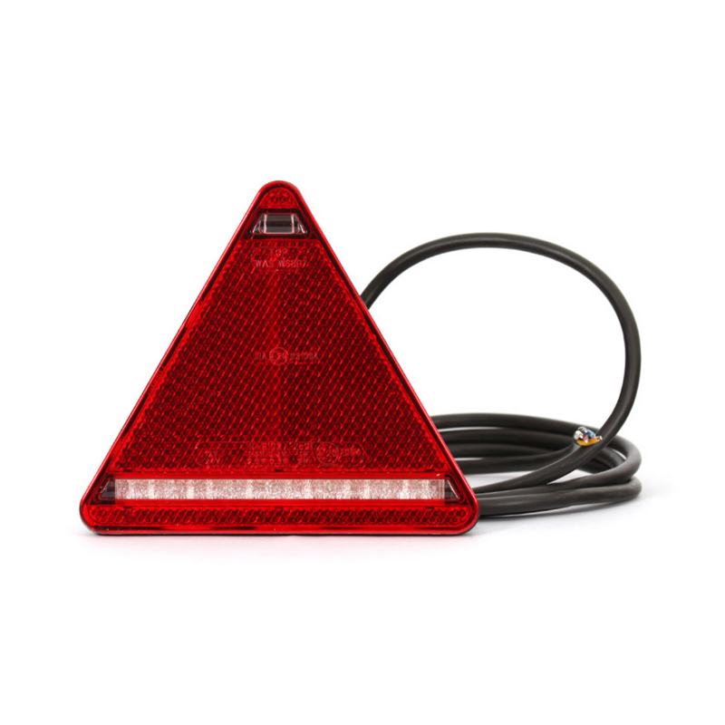 Fanale posteriore LED lato sinistro 12-24V triangolare 163x38,8x144 mm.