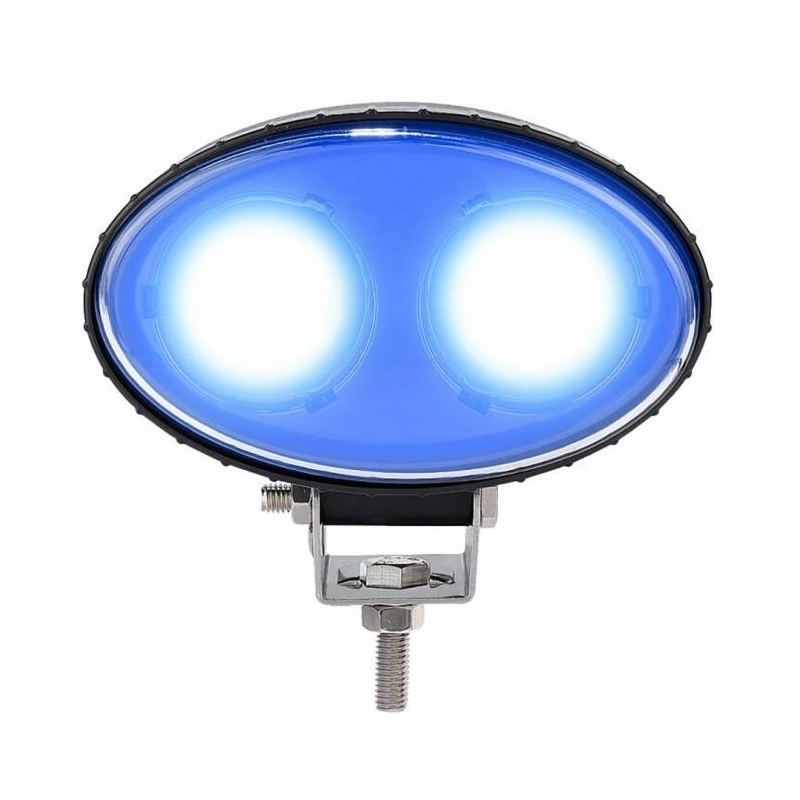 Faro da lavoro ovale, LED, luce blu 10-100V, 10W, 500LM, 2 LED, per carrelli elevatori, illuminazione pavimento