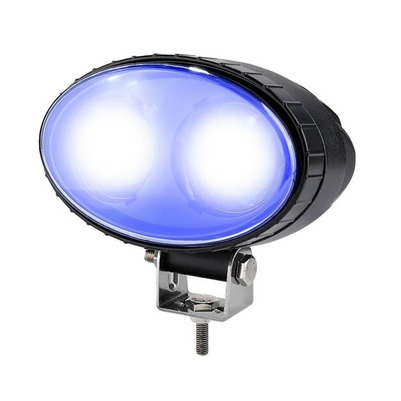 Faro da lavoro ovale, LED, luce blu 10-100V, 10W, 500LM, 2 LED, per carrelli elevatori, illuminazione pavimento