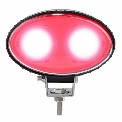 Faro da lavoro ovale a LED luce rossa 10-100V, 500LM, 10W, 2 LED, per carrelli elevatori, illuminazione pavimento