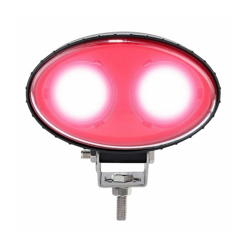 Faro da lavoro ovale a LED luce rossa 10-100V, 500LM, 10W, 2 LED, per carrelli elevatori, illuminazione pavimento