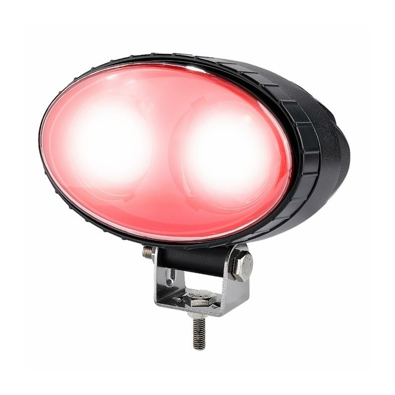 Faro da lavoro ovale a LED luce rossa 10-100V, 500LM, 10W, 2 LED, per carrelli elevatori, illuminazione pavimento
