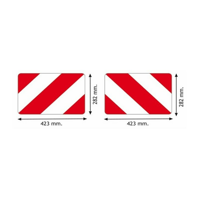 Kit 2 pannelli in alluminio per segnalazione delle attrezzature agricole 423×282 mm per Francia e Germania