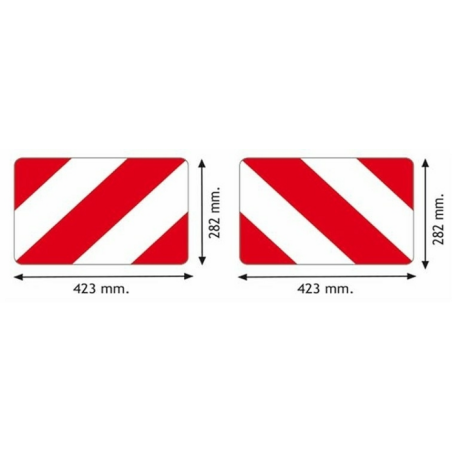 Kit 2 pannelli in alluminio per segnalazione delle attrezzature agricole 423×282 mm per Francia e Germania