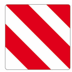 Pannello in alluminio 423x423 mm di segnalazione delle attrezzature agricole, lato sx, per Francia e Germania