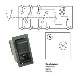 INTERRUTTORE BASCULANTE ON-ON 12V FRENO A MANO