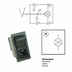 INTERRUTTORE BASCULANTE ON-OFF 12V LAMPADA ROTANTE