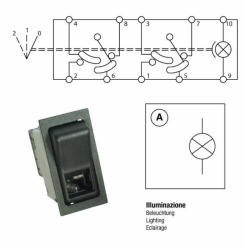 INTERRUTTORE BASCULANTE OFF-ON-ON 12V LUCI DI POSIZIONE