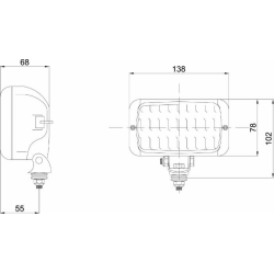 Faro lavoro alogeno rettangolare 12V, 138x68x92 mm