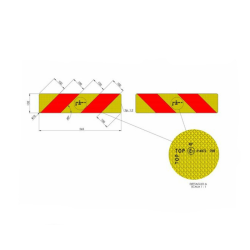 Kit 2 pannelli 565×132 mm per autocarro e motrice, portata ≥ 3.500 kg, ECE ONU 70/01