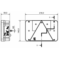 Fanale posteriore alogeno sx 218x58x140 mm