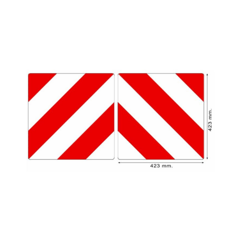 Kit 2 pannelli in alluminio di segnalazione delle attrezzature agricole 423×423 mm con fori rivettati per Francia e Germania