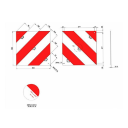 Kit 2 pannelli in alluminio di segnalazione delle attrezzature agricole 423×423 mm con fori rivettati per Francia e Germania