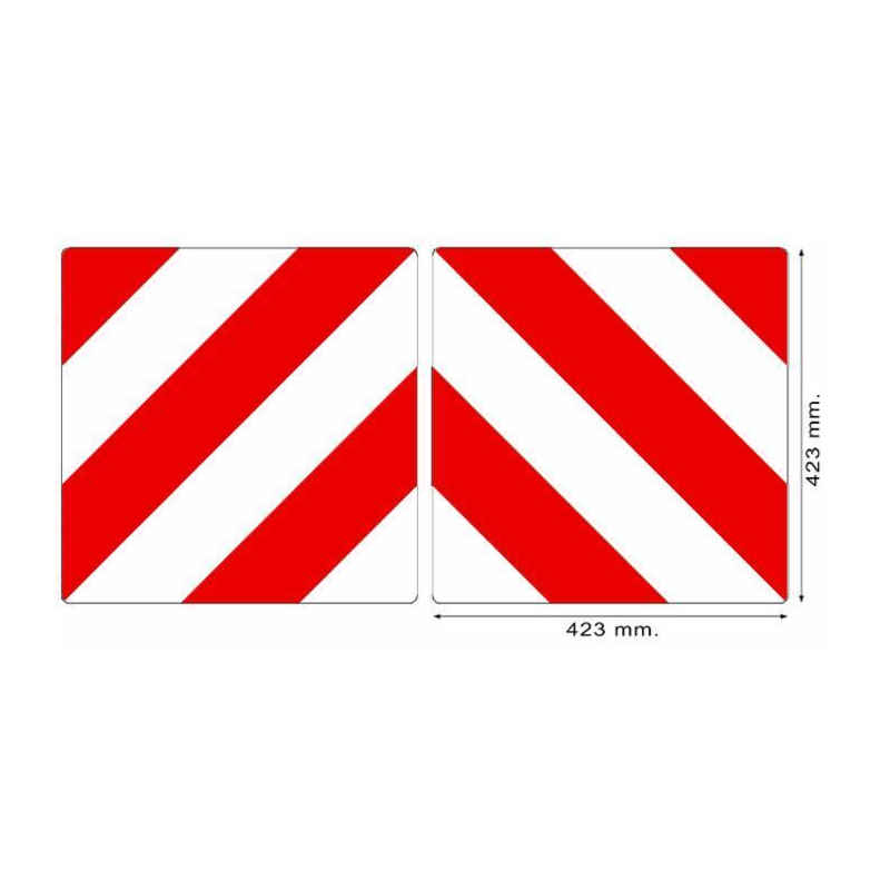 Kit 2 pannelli 423×423 mm in alluminio per segnalazione delle attrezzature agricole, per l’Europa