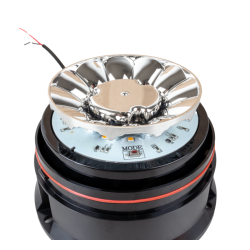 Lampeggiante a LED 12-24V a base piana, 12 Led, 16W, IP66