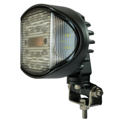 Faro da lavoro a LED ovale 10-36V DC, 42W, 3150LM, con rotazione 360°, 8 LED bianchi e 6 LED arancioni, raggio luce ampio e lun