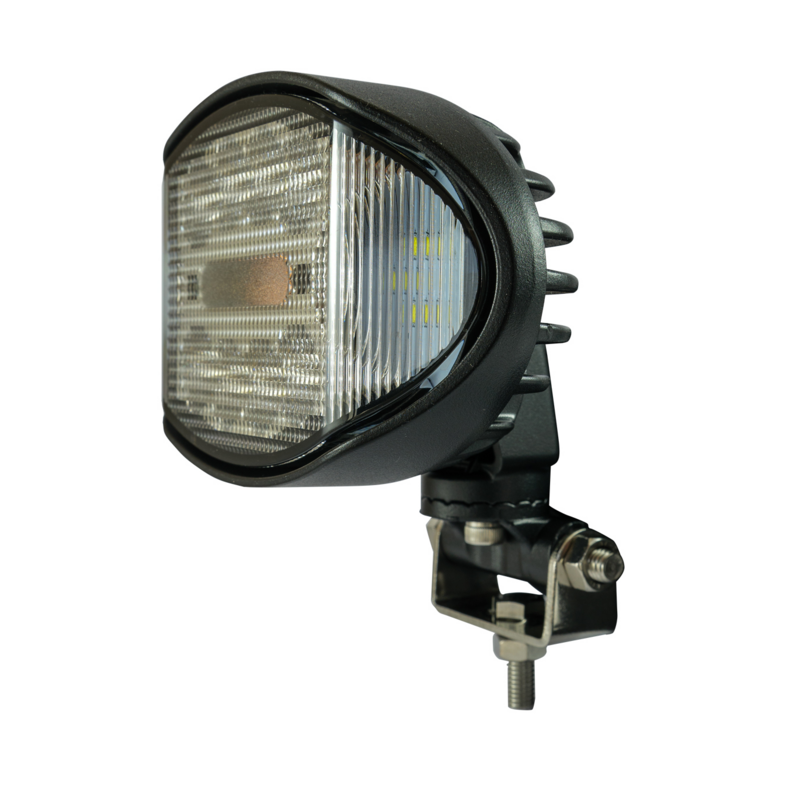 Faro da lavoro a LED ovale 10-36V DC, 42W, 3150LM, con rotazione 360°, 8 LED bianchi e 6 LED arancioni, raggio luce ampio e lun