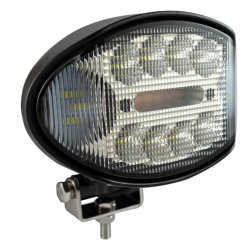Faro da lavoro a LED ovale 10-36V DC, 42W, 3150LM, con rotazione 360°, 8 LED bianchi e 6 LED arancioni, raggio luce ampio e lun